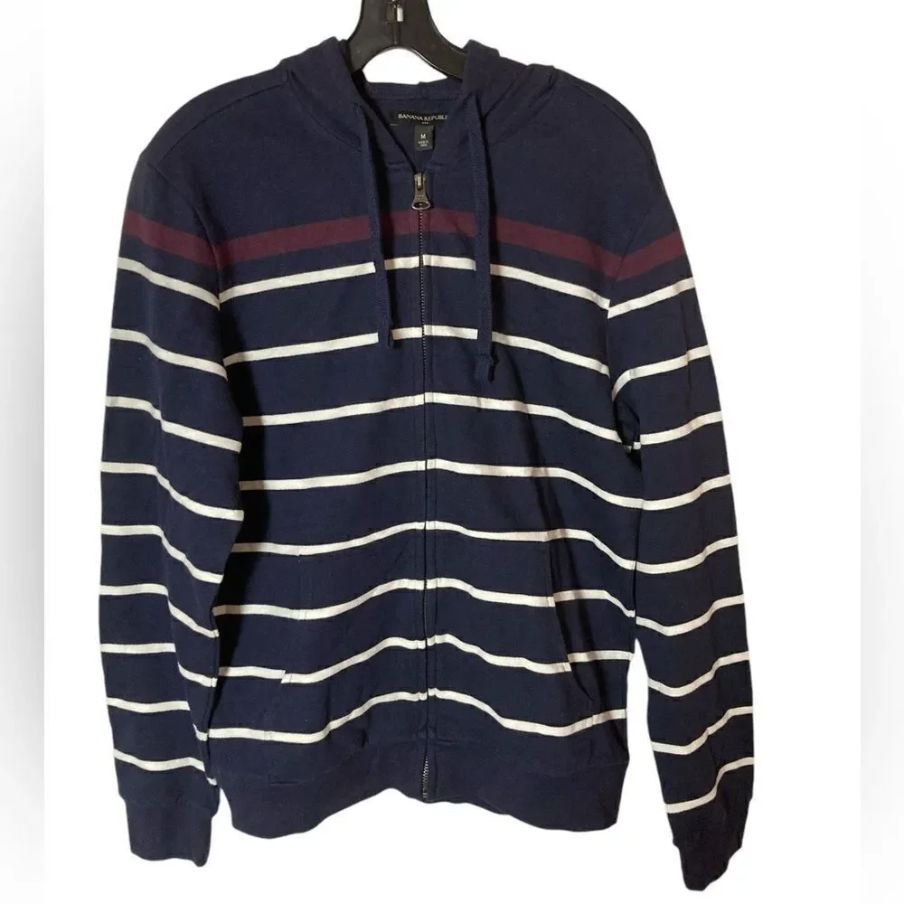 Banana Republic Sweatshirt Men’s Size M Hoodie Pop Stripe New Eclipse